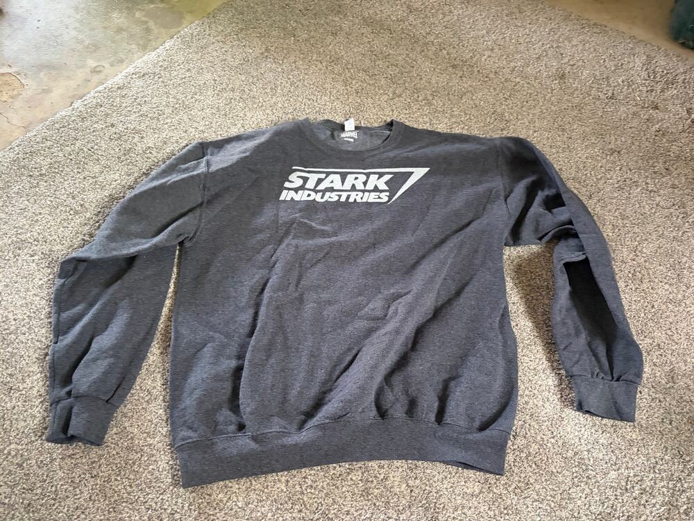 Marvel Stark Industries adult large crewneck sweatshirt